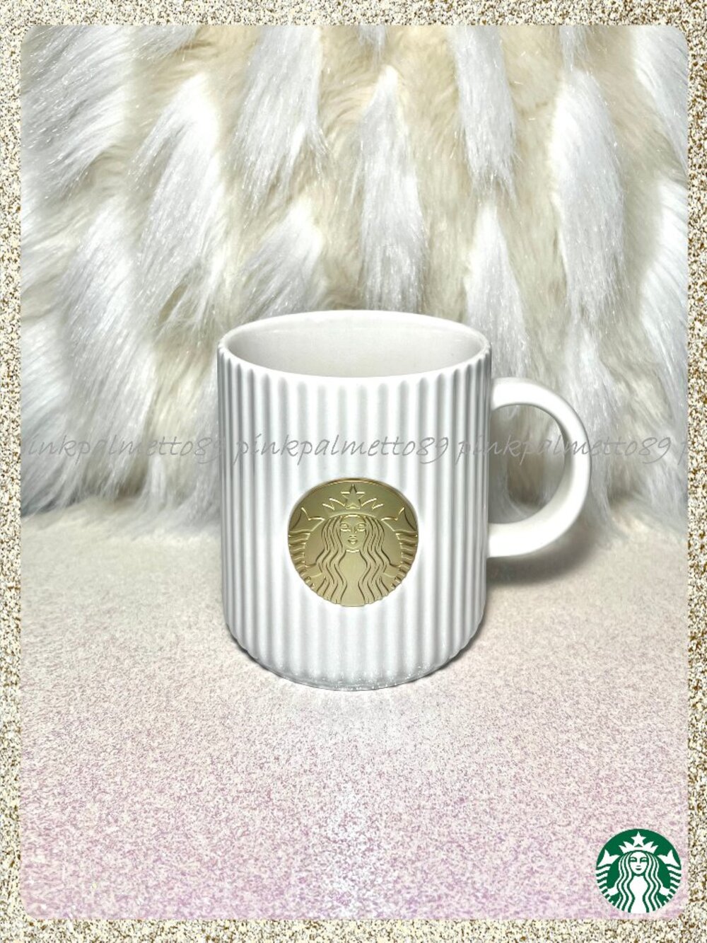 ☕ NWT 2025 Starbucks White Ribbed w/ Siren Signet 16oz Ceramic Mug